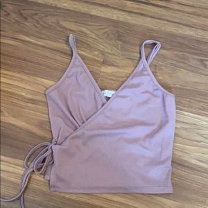 Ribbed Wrap Crop Top